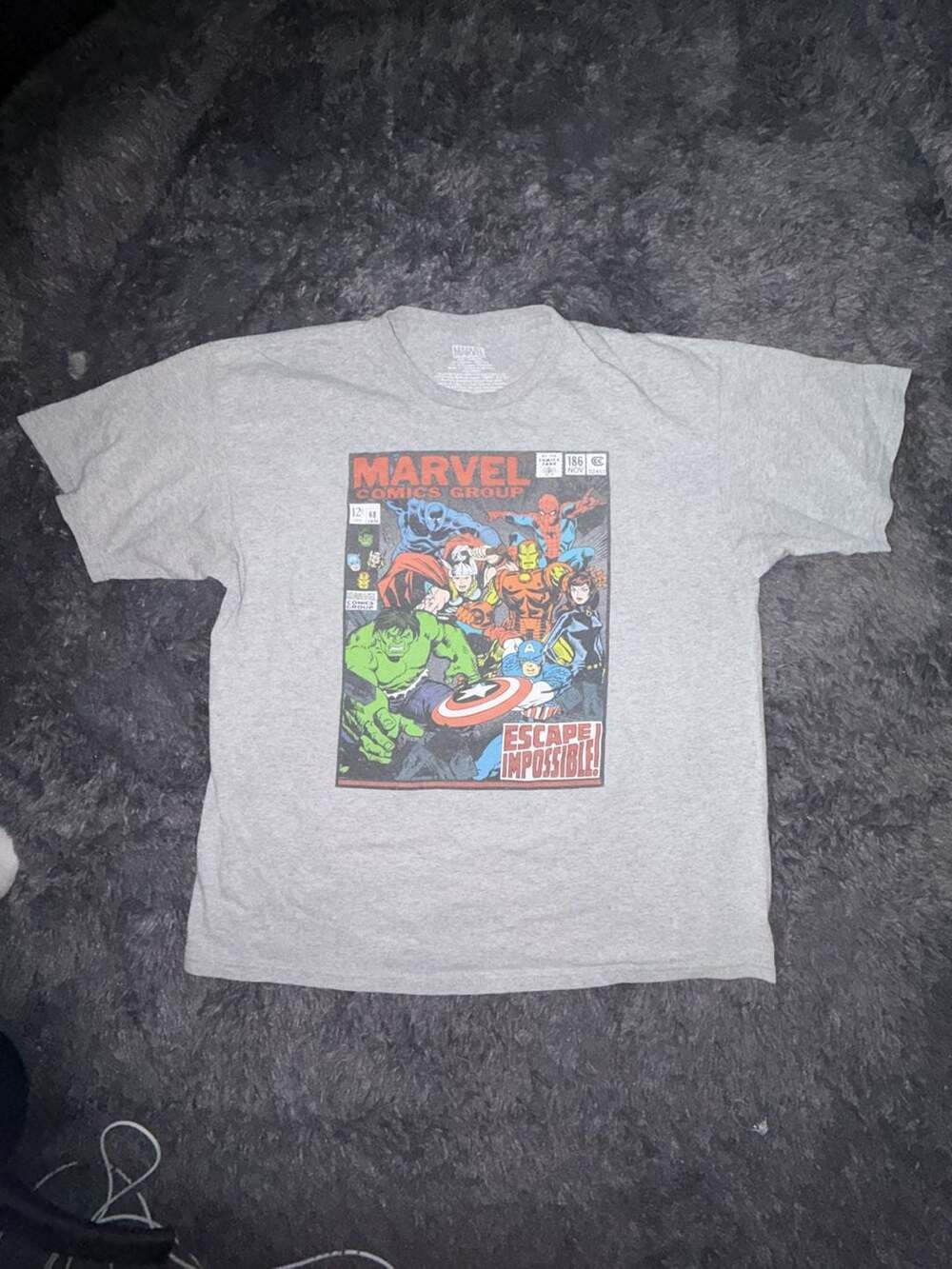 Marvel Comics Group Escape Impossible T-Shirt Size XL Grey